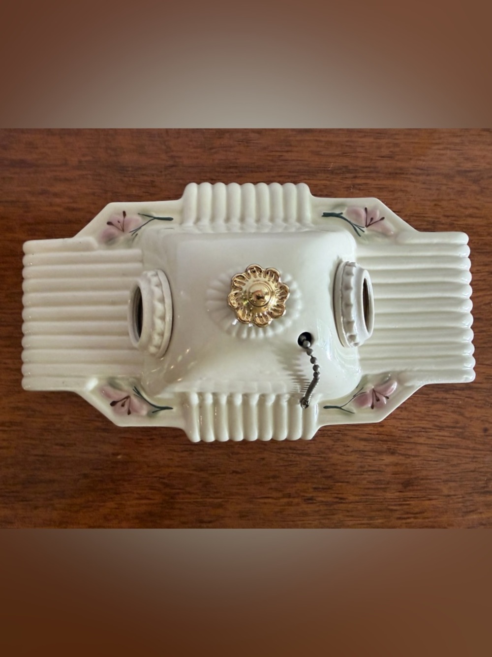 Antique Art Deco Ceramic Light Fixture